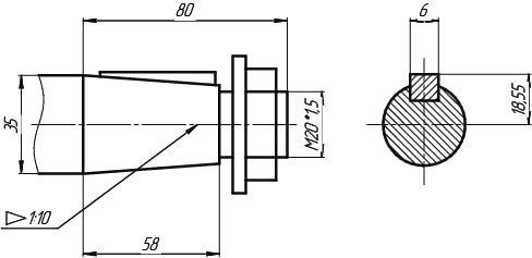 Ч2-40-80 выходной вал конический с наружней резьбой.jpg